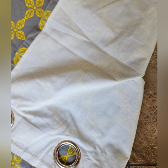 Gray and Yellow Patterned Curtains - Picture 5 of 5